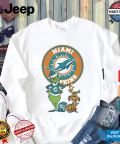 Official Grinch And Max Miami Dolphins Merry Christmas 2024 Shirt