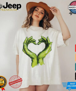 Official Grinch Green Hands Heart Art T Shirt