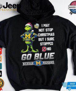 Official Grinch X Michigan Wolverines I May Not Stop Christmas But I Sure Stopped Ohio State Buckeyes Shirt