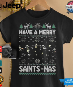 Official Have A Merry New Orleans Saints Mas Ugly Christmas 2024 T Shirt