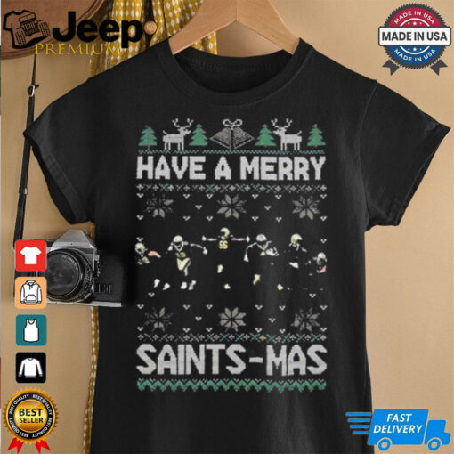 Official Have A Merry New Orleans Saints Mas Ugly Christmas 2024 T Shirt