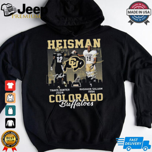 Official Heisman Travis Hunter x Rashaan Salaam Signature Colorado Buffaloes Unisex T shirts