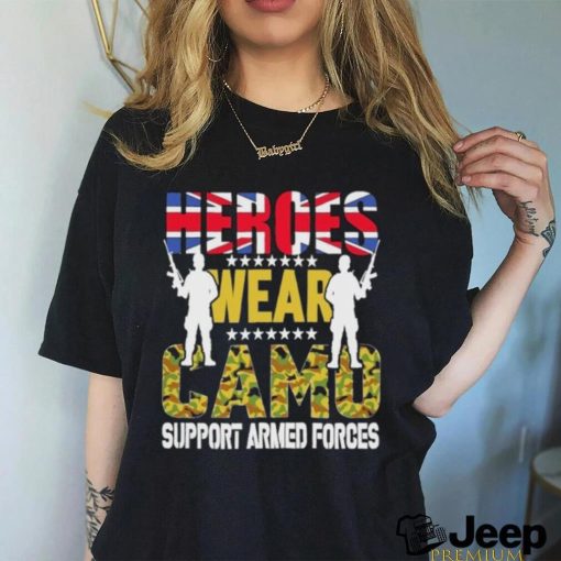 Official Heroes Wear Camo Support Armed Forces Day Uk Shirt