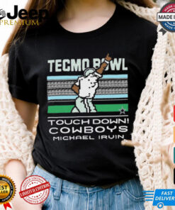 Official Homage Michael Irvin Dallas Cowboys NFL Tecmo Bowl Touchdown Cowboys Retired Player Graphic t shirt