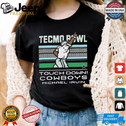 Official Homage Michael Irvin Dallas Cowboys NFL Tecmo Bowl Touchdown Cowboys Retired Player Graphic t shirt