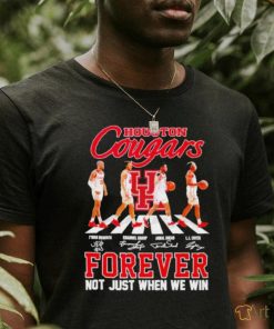 Official Houston Cougars Men’s Basketball Abbey Road Forever Not Just When We Win Signature T Shirt