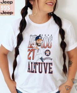 Official Houston astros jose altuve new era white caricature T shirt