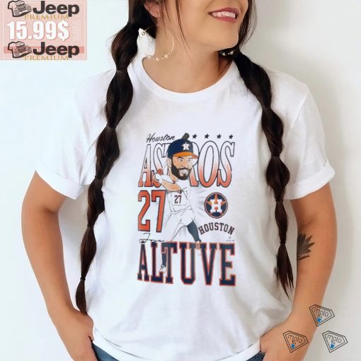 Official Houston astros jose altuve new era white caricature T shirt