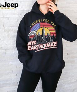 Official I Survived The NYC Earthquake Retro Sunset T Shirt
