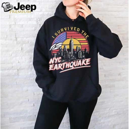 Official I Survived The NYC Earthquake Retro Sunset T Shirt