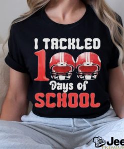 Official I tackled 100 days of school Football 100th day boys kids T shirt