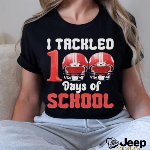 Official I tackled 100 days of school Football 100th day boys kids T shirt