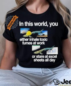 Official In This World You Either Inhale Toxic Fumes At Work Or Stare At Excel Sheets All Day T Shirt