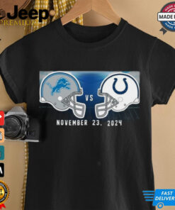 Official Indianapolis Colts vs. Detroit Lions November 23, 2024 Kickoff Game Helmet Shirt