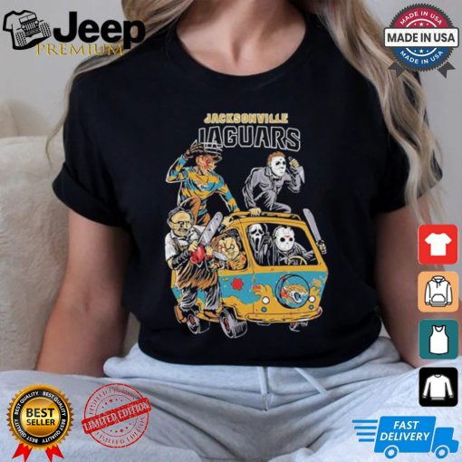 Official Jacksonville Jaguars NFL Horror Characters Movie Hippie Halloween Shirt