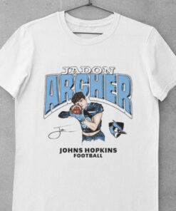 Official Jadon Archer Johns Hopkins Football Cartoon Signature t shirt