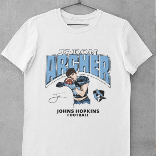 Official Jadon Archer Johns Hopkins Football Cartoon Signature t shirt