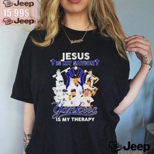 Official Jesus is My savior New York Yankees Is My Therapy Unisex T Shirt