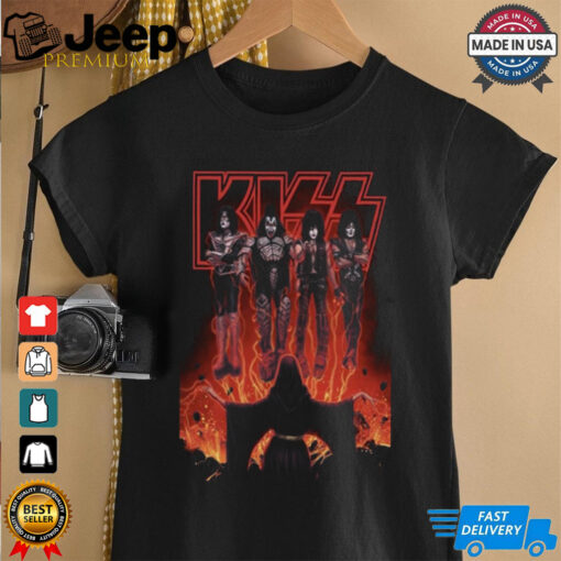 Official KISS Limited Edition Conjuring Flames Halloween Poster shirt