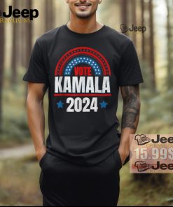 Official Kamala Harris 2024 vote for president election retro rainbow T shirt