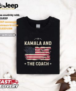 Official Kamala and the coach 2024 Harris walz walz usa flag T shirt