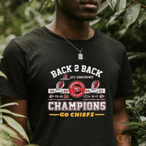 Official Kansas City Chiefs Back 2 Back 2022 2023 AFC Conference Champions Go Chiefs Shirt