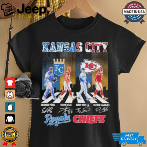 Official Kansas City Chiefs X Kansas City Royals Abbey Road Signatures Shirt