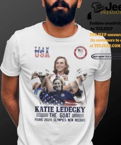 Official Katie Ledecky The Goat Paris 2024 Olympics New Record T Shirt