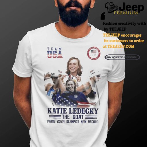 Official Katie Ledecky The Goat Paris 2024 Olympics New Record T Shirt