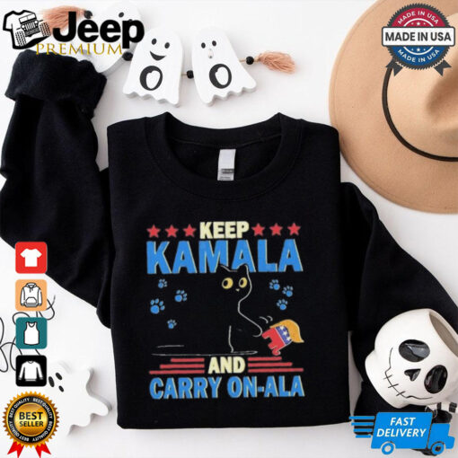 Official Keep Kamala And Carry On A La Cat T shirt