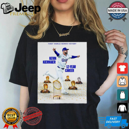 Official Kevin Kiermaier Dodgers First World Series Victory 12 Year Career Shirt