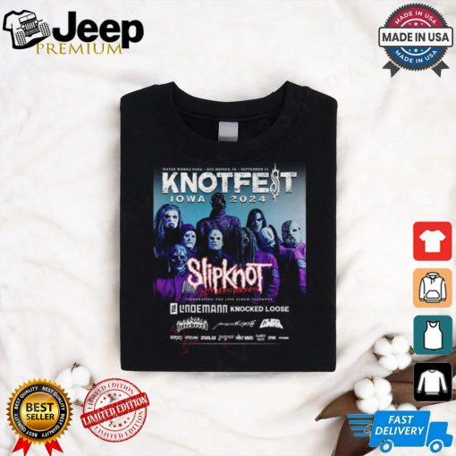 Official Knotfest Iowa 2024 Water Park Des Moines IA September Slipknot 25th Anniversary Celebrating The 1999 shirt