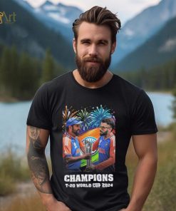 Official Kohli and Sharma India T 20 World Cup 2024 Champions shirt