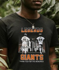 Official Legends Bonds And Mays Giants Thank You For The Memories Shirt