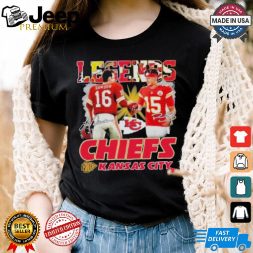 Official Legends Chiefs Patrick Mahomes And Len Dawson Signatures Shirt