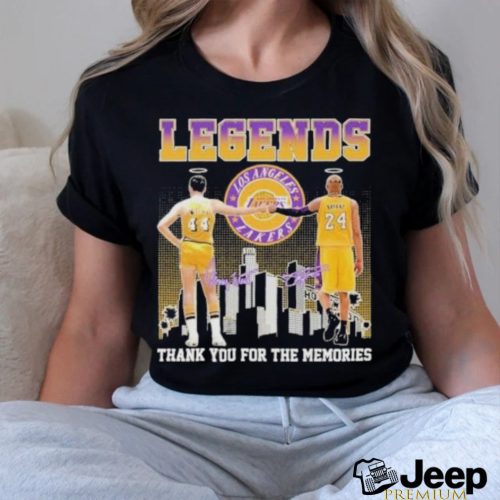 Official Legends Jerry West And Kobe Bryant Thank You For The Memories Signatures Shirt