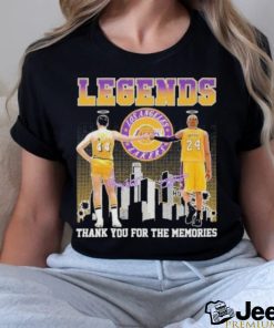 Official Legends Jerry West And Kobe Bryant Thank You For The Memories Signatures Shirt