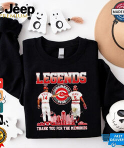 Official Legends Reds Pete Rose Johnny Bench thank you for the memories shirt