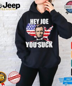 Official Lincoln Hey Joe You Suck Anti Biden Flag Of USA T Shirt