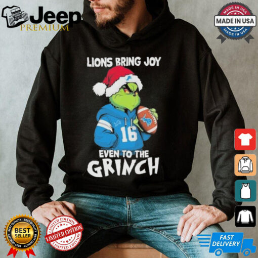 Official Lions Bring Joy Even To The Grinch X Detroit Lions Christmas Shirt