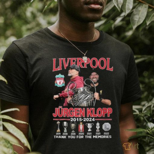 Official Liverpool Jurgen Klopp 2015 – 2024 Signature Thank You For The Memories T Shirt