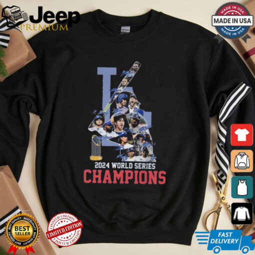 Official Los Angeles Dodgers 2024 Champions Autographed T Shirt