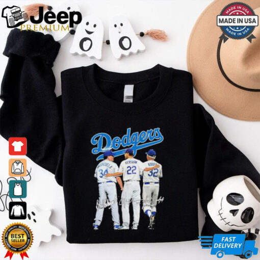 Official Los Angeles Dodgers Fernando Valenzuela Clayton Kershaw And Sandy Koufax Signatures Shirt