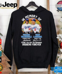 Official Los Angeles Dodgers In Memory Of Fernando Valenzuela Tommy Lasorda T Shirt