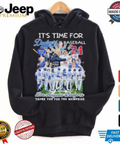 Official Los Angeles Dodgers It’s Time For Baseball Thank You For The Memories T Shirt