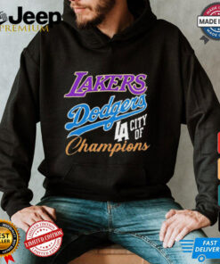 Official Los Angeles Dodgers Los Angeles Lakers Los Angeles City Of Champions Shirt