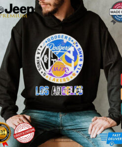 Official Los Angeles Dodgers, Rams, Lakers and Los Angeles Kings Los Angeles City Sports Logo Shirt