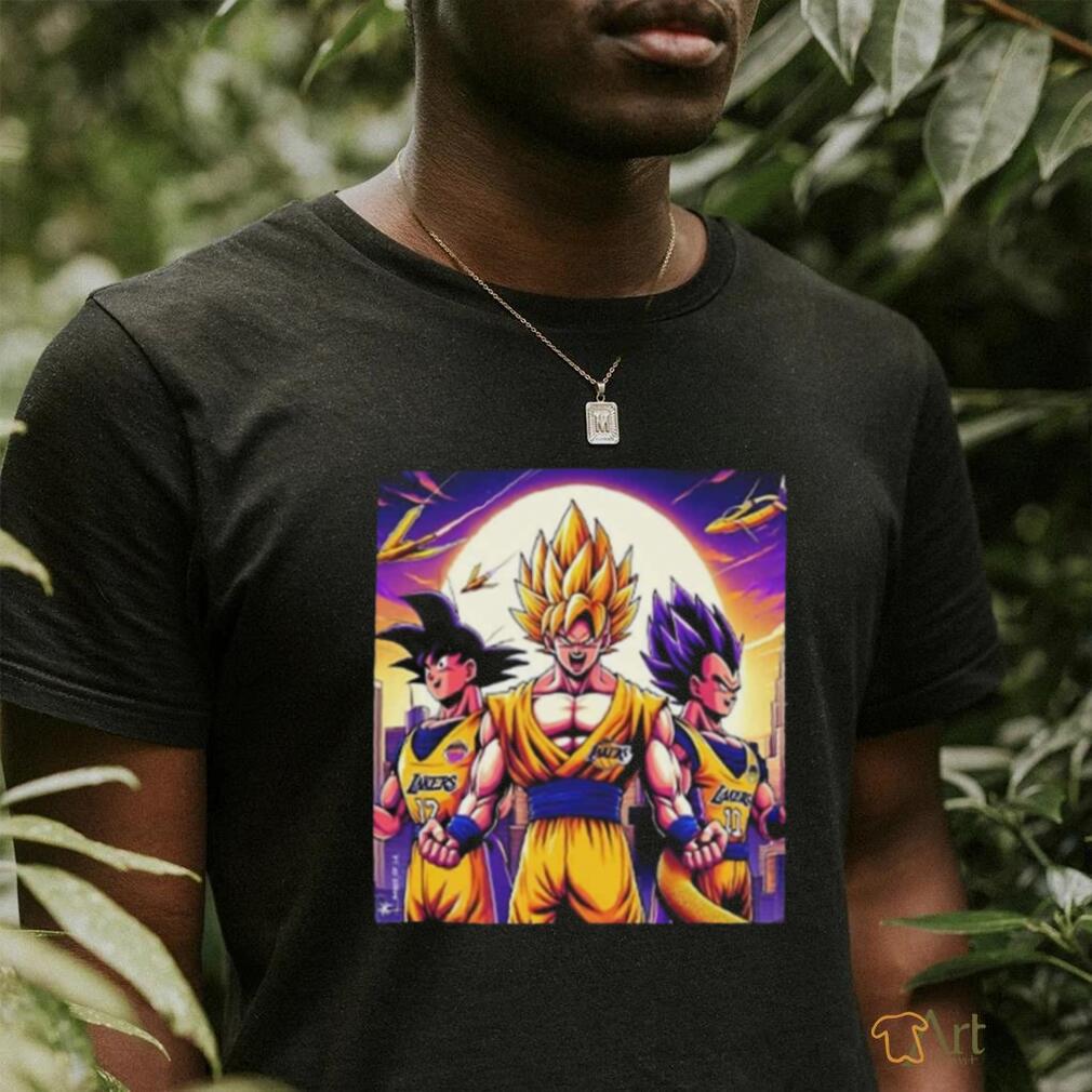 Official Los Angeles Lakers Dragon Ball Goku And Vegeta Super Saiyan ...