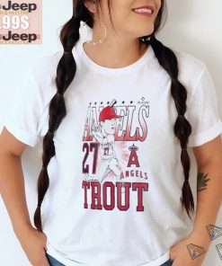 Official Los angeles angels mike trout new era white caricature T shirt