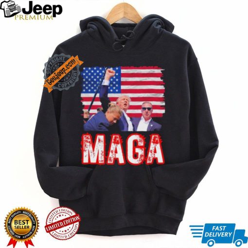 Official Maga Trump Iconic Fist Raised Shooting PA T Shirt